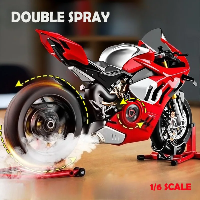 Simulation Alloy 1:6 Ducati V4S Racing Motorcycle Model Diecast