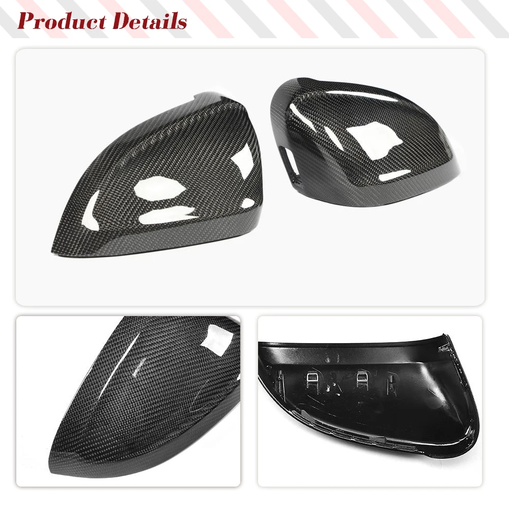 Carbon Fiber Car Mirror Covers for Audi B9 A4 S4 A5 S5 RS5 2017-2019 2PCS Car Side Replacement Mirror Cover Caps Factory Outlet