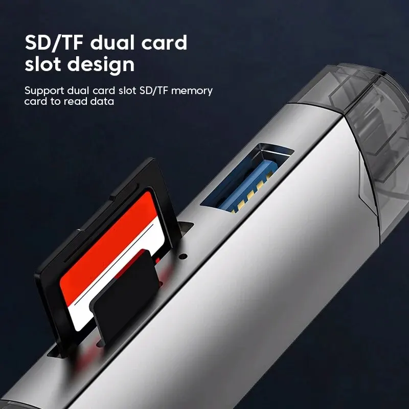 Versatile 6-in-1 USB 3.0 Card Reader & Flash Drive Adapter
