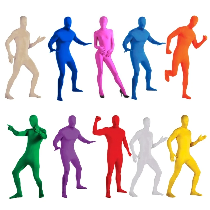 Cosplay Costume Adult Unitard Men and Women Full Jumpsuit Disappearing Man Body Suit Halloween Cosplay Costumes Tights