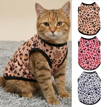Leopard Print Cat Vest Shirt 1