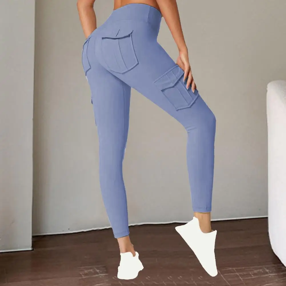 Commuting Leggings High Waist Tummy Control Yoga Pants With Multi Pockets For Women Stretchy Leggings For Running Sports Solid high stretchy men s jeans pants ripped jeans pants with pockets denim fashion versatile tide men s clothes streetwear 2023 new