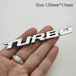 Turbocharged 3D Car Sticker Badge - Decorative Car Accessory (TURBO Chrome 120mm)