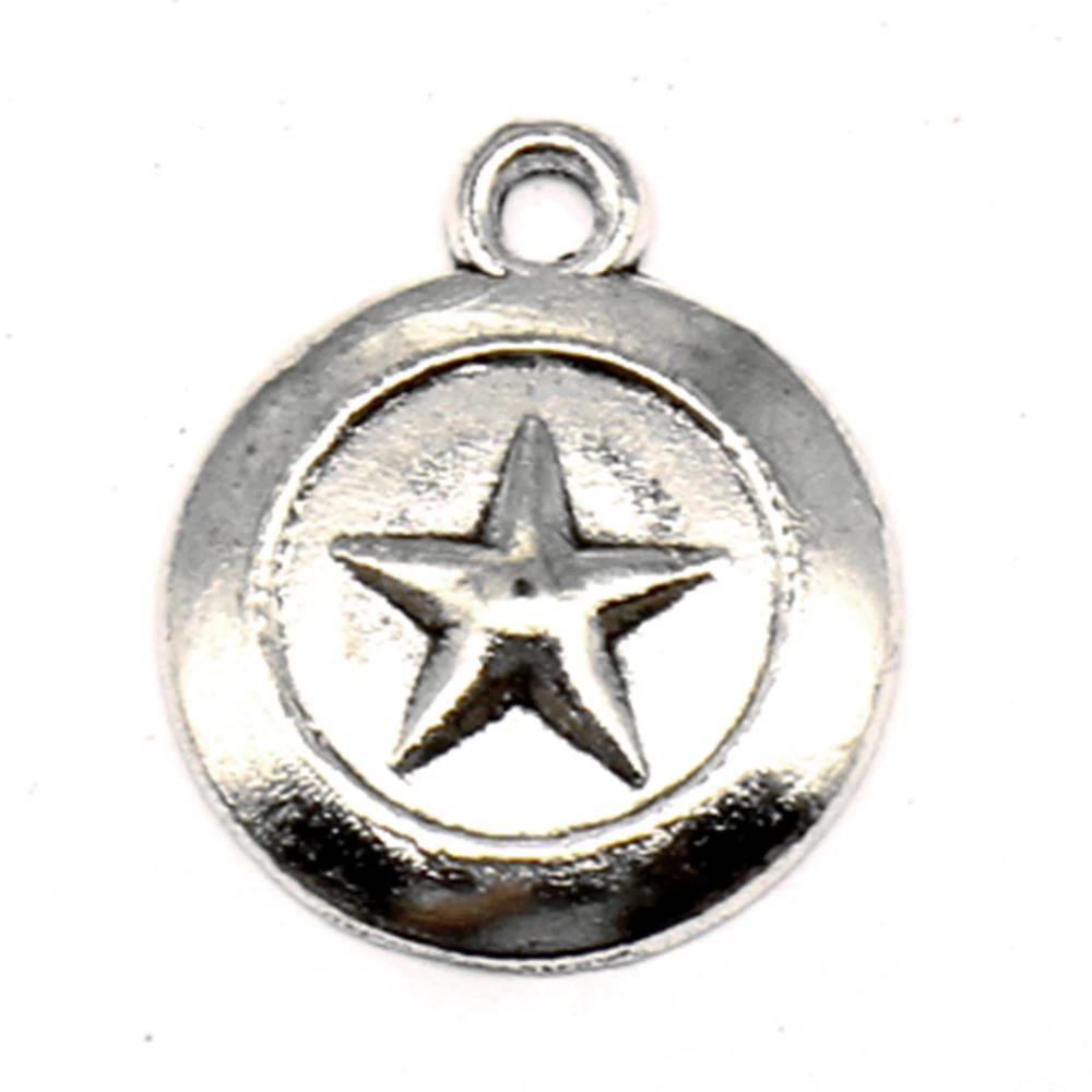 

100pcs Wholesale Jewelry Lots Pentagram Shield Charms Pendant Supplies For Jewelry Materials 17x20mm