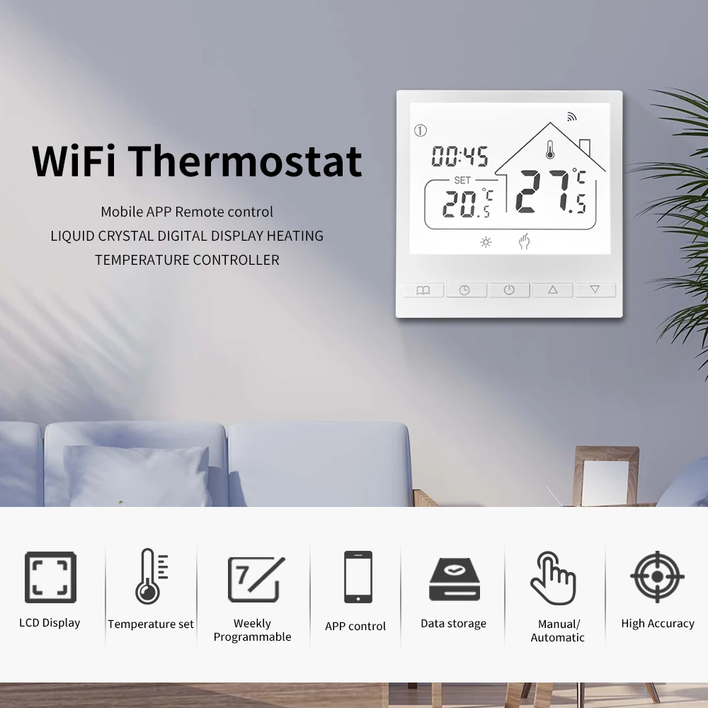 Умный комнатный термостат для воды и газового котла с поддержкой Wi-Fi ...
