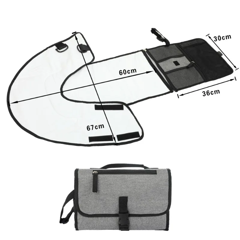 Portable Playtime Changing Pad Foldable Baby Changing Pad with Pockets Newborn Waterproof Travel Diaper Station Kit
