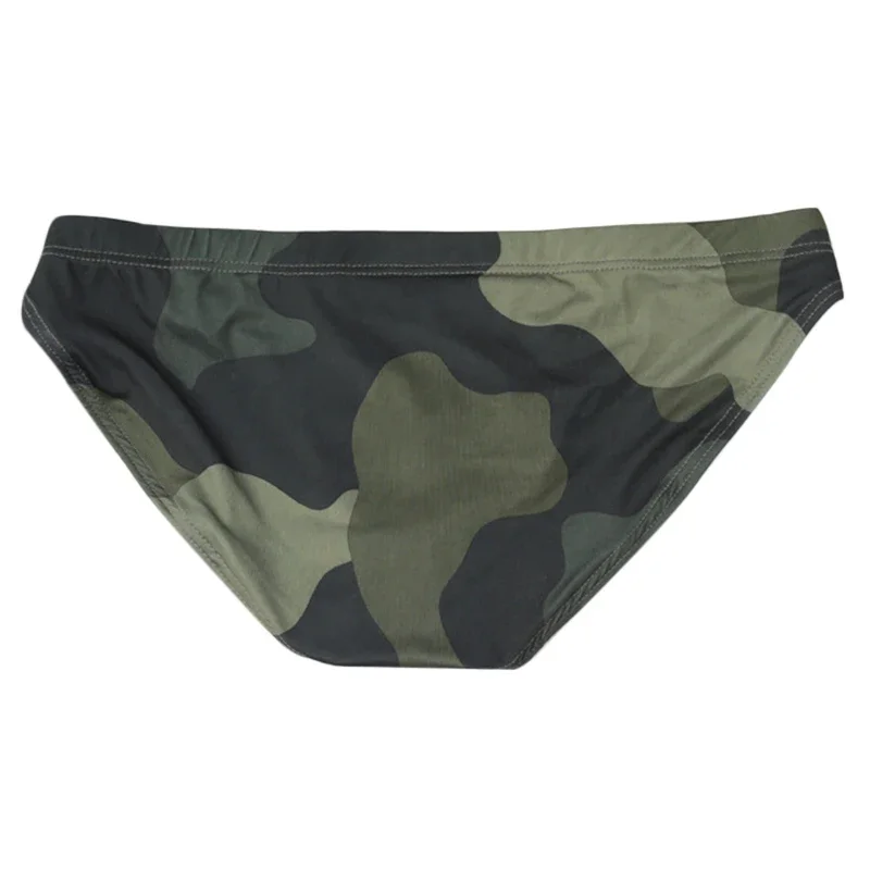 Men's Camouflage Ultra-Thin Seamless Briefs - Low Waist Breathable Underwear with Bulge Pouch