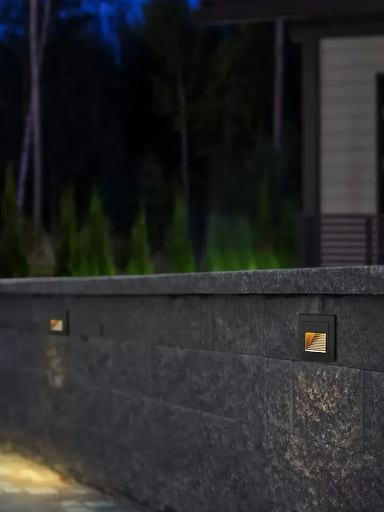 Outdoor Garden Sidewalk Lighting 3W Led Stair Light Recessed Steps Ladder Staircase Bedroom Night Light IP 65 Waterproof 220V12V