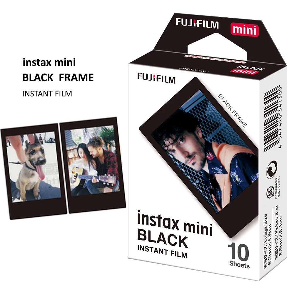 Marquee Monopol dug Original Fujifilm Instax Mini 8 Film Mono Chrome/ Black/ Sky Blue (5-Packs)  For Fuji Instant Mini 7s 8 25 50s 70 90 Camera SP-2