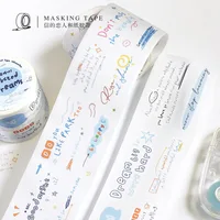 Grid Letter Text Washi Graffiti Tape Adhesive Tape DIY Scrapbooking Sticker Label Masking Diary Junk Journal Handwork Decorate 2