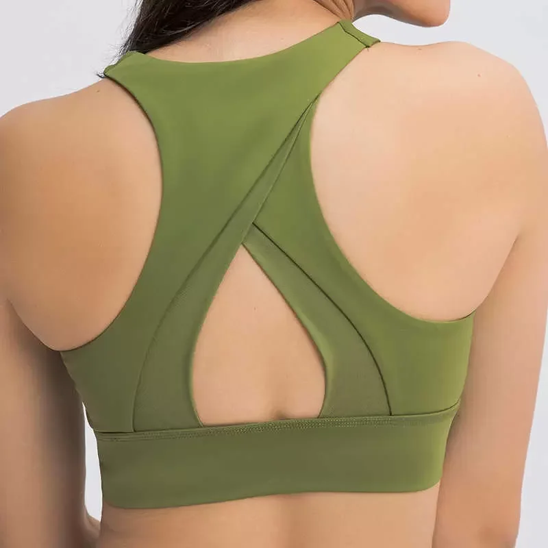 

Women Sports Bra Sexy Mesh Breathable Yoga Top Push Up Female Gym Fitness Sportwear Seamless Underwear