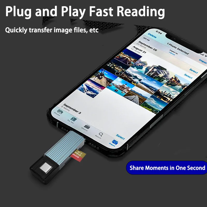 Four In One Multifunctional Card Reader Suitable for Apple Huawei Xiaomi Card Reader Tf Sd Mobile Expansion Dock