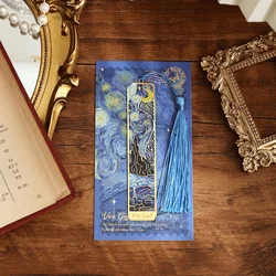 Elegant Retro Floral Metal Bookmark with Tassel - Perfect Gift (Starry Night)