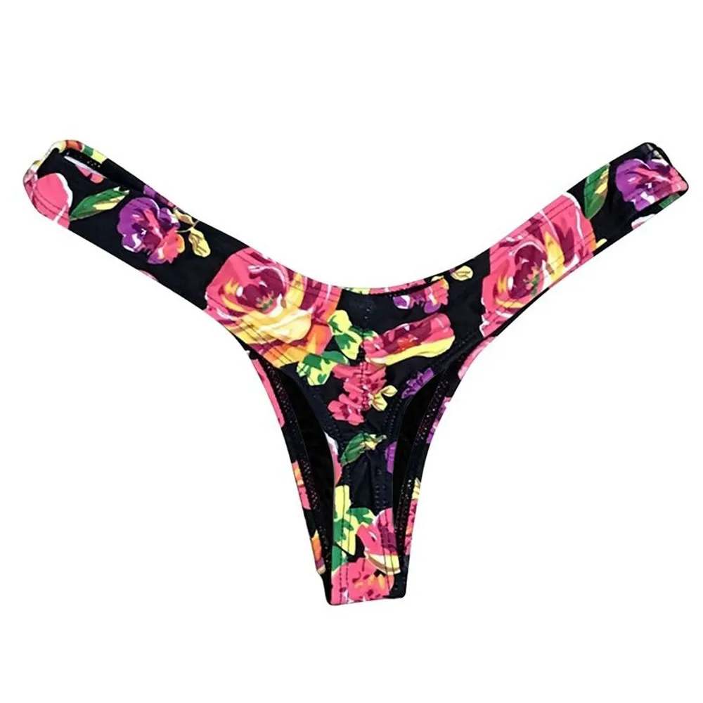 Sexy Brazilian Print Women's Bikini Bottom Thong Bathing Swimsuit Swimwear For Teenagers