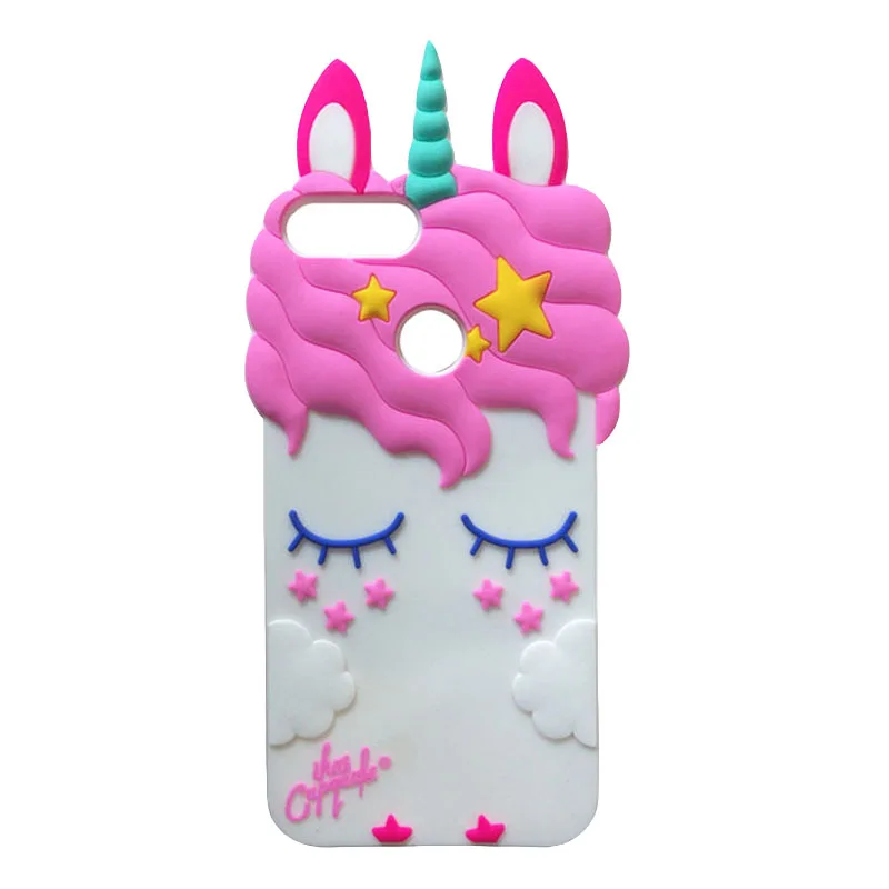 Adorable 3D Unicorn Cat Silicone Phone Case - Soft Cartoon Back Cover