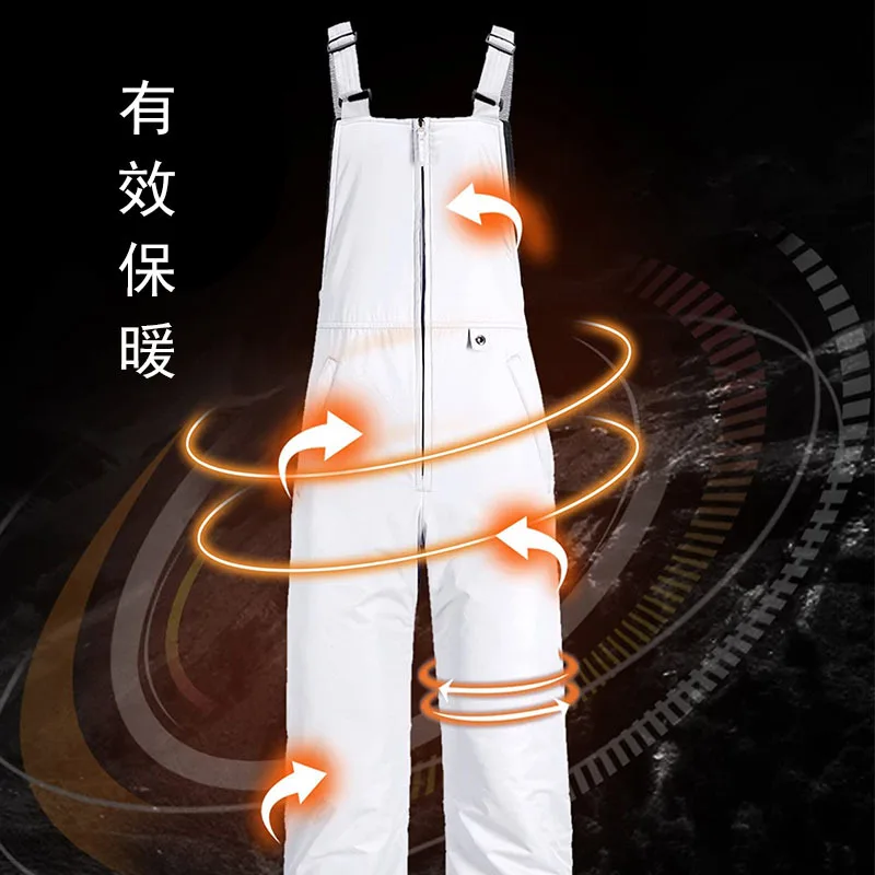 Outdoor Children's Adult Ski Pants, Ski Bib, Waterproof, Windproof, Warmth and Thickening Women Snow Suit Toddler