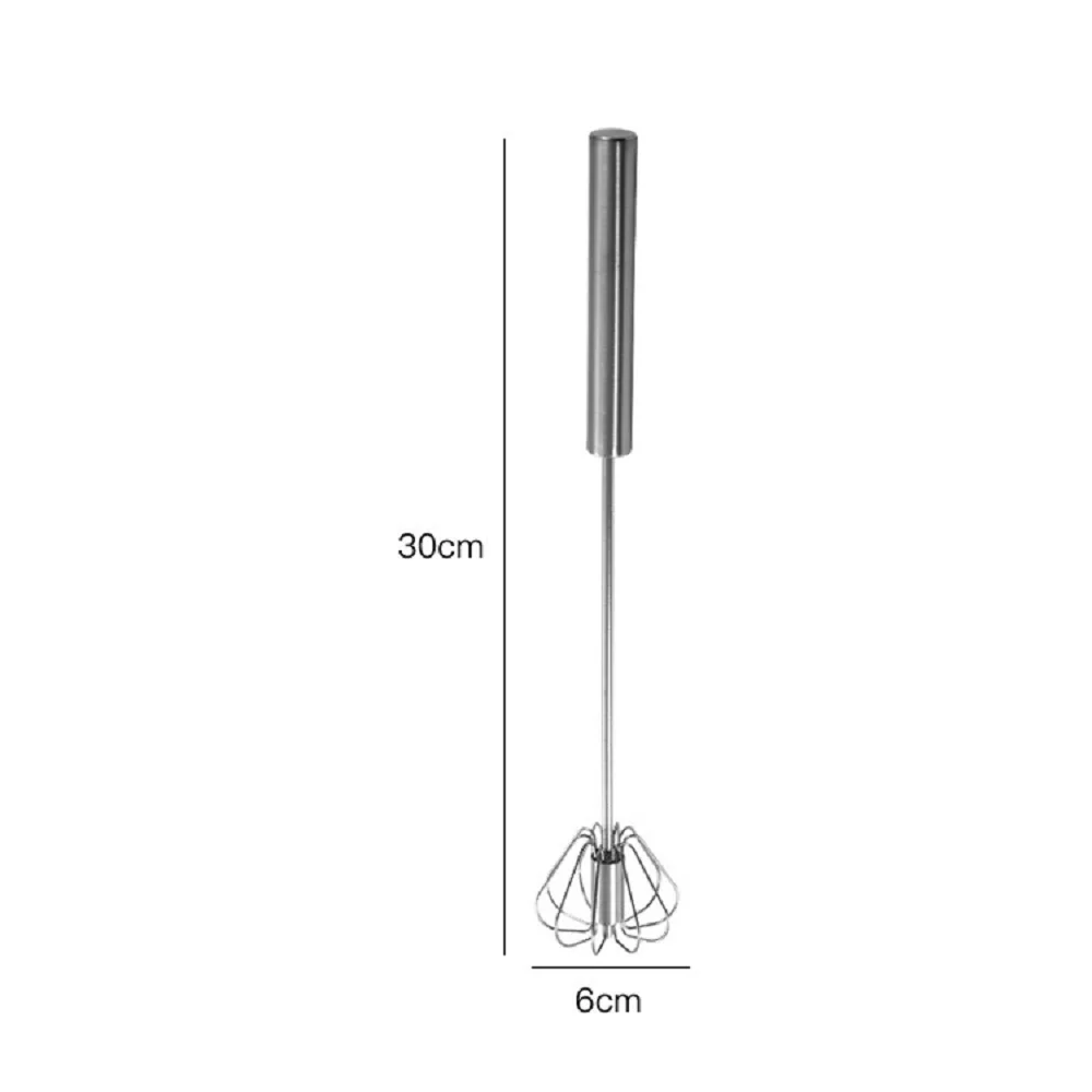 Rotary Whisk Stainless Steel Semi-automatic Whisk Press Rotary Whisk Household Cream Egg Baking Gadget
