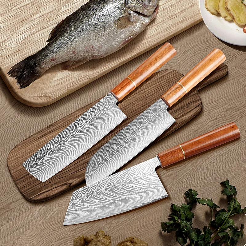 

Chefs Cleaver Knife 67 Layers Damascus Steel Blade Sharp Santoku Nakiri Slicing Sashimi Sushi Meat Kitchen Knives Cooking Tools