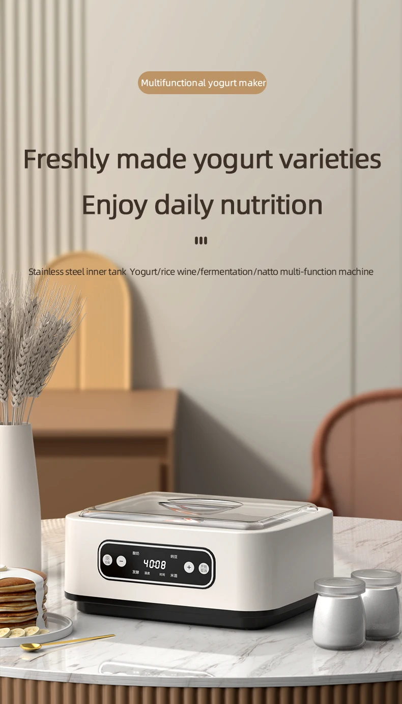 Description Picture 2 of item110V/220V Automatic Yogurt Maker Professional Adjustable Temperature Time Yogurt Maker Multi-functional Ice Cream Pudding Maker