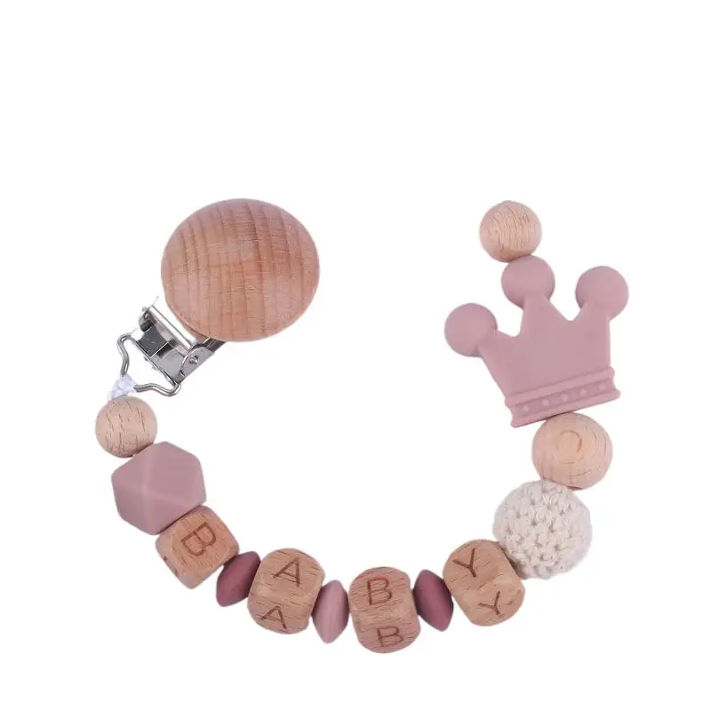 Baby Pacifier Clips Personalised Name Dummy Nipple Holder Chain Newborn Feeding Pacifiers Clip Teething Toys Anti-drop Chains