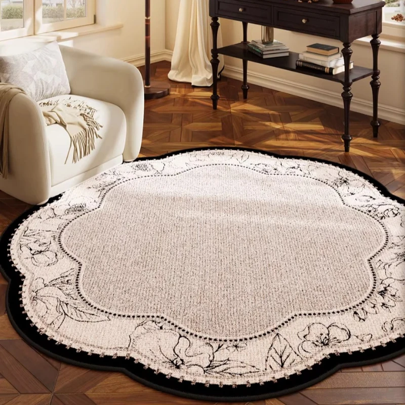 Retro Style Bedroom Decor Carpet Light Luxury Carpets for Living Room French Irregular Shape Lounge Rug Home Thickened Floor Mat 4
