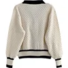 Women's Korean Fashion New Korean Loose Long-sleeved Knit Sweater Cardigans Outwear Coat 4