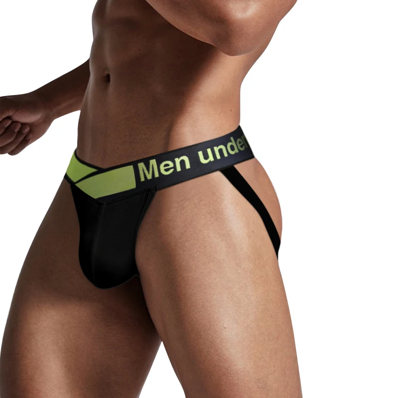 

Green Belt Bikini Gay Jockstrap Underwear Men Thong Sexy Mens Thongs Modal Man Slip String Homme Panties Male Lingerie U Pouch