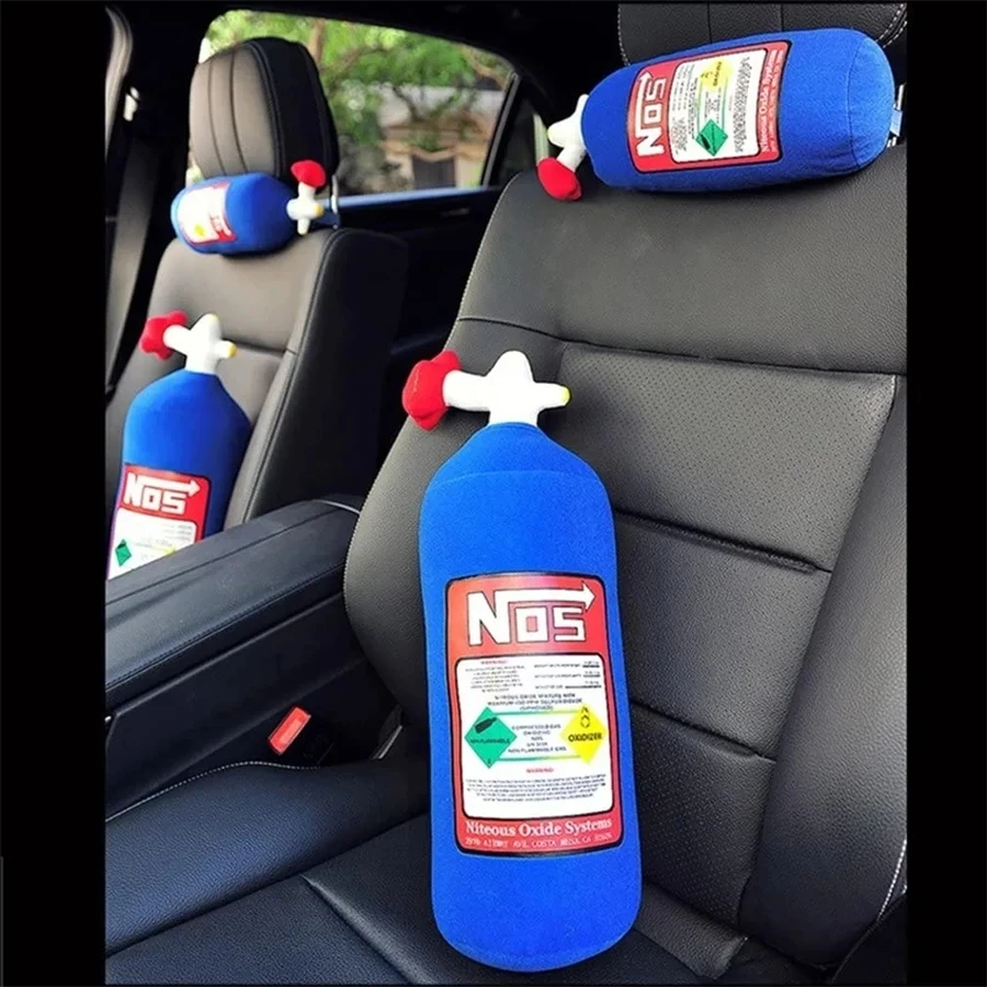 Creative NOS Nitrous Oxide Bottle New Plush Toys Pillow Stuffed Soft Turbo JDM Cushion Boy Gifts Car Decor Backrest Decoration 6