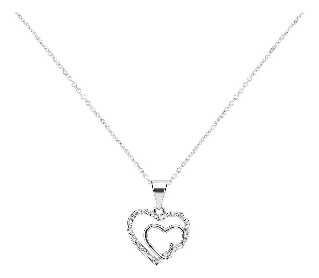 Collar De Corazones Entrelazados Para Mujer De Plata 925