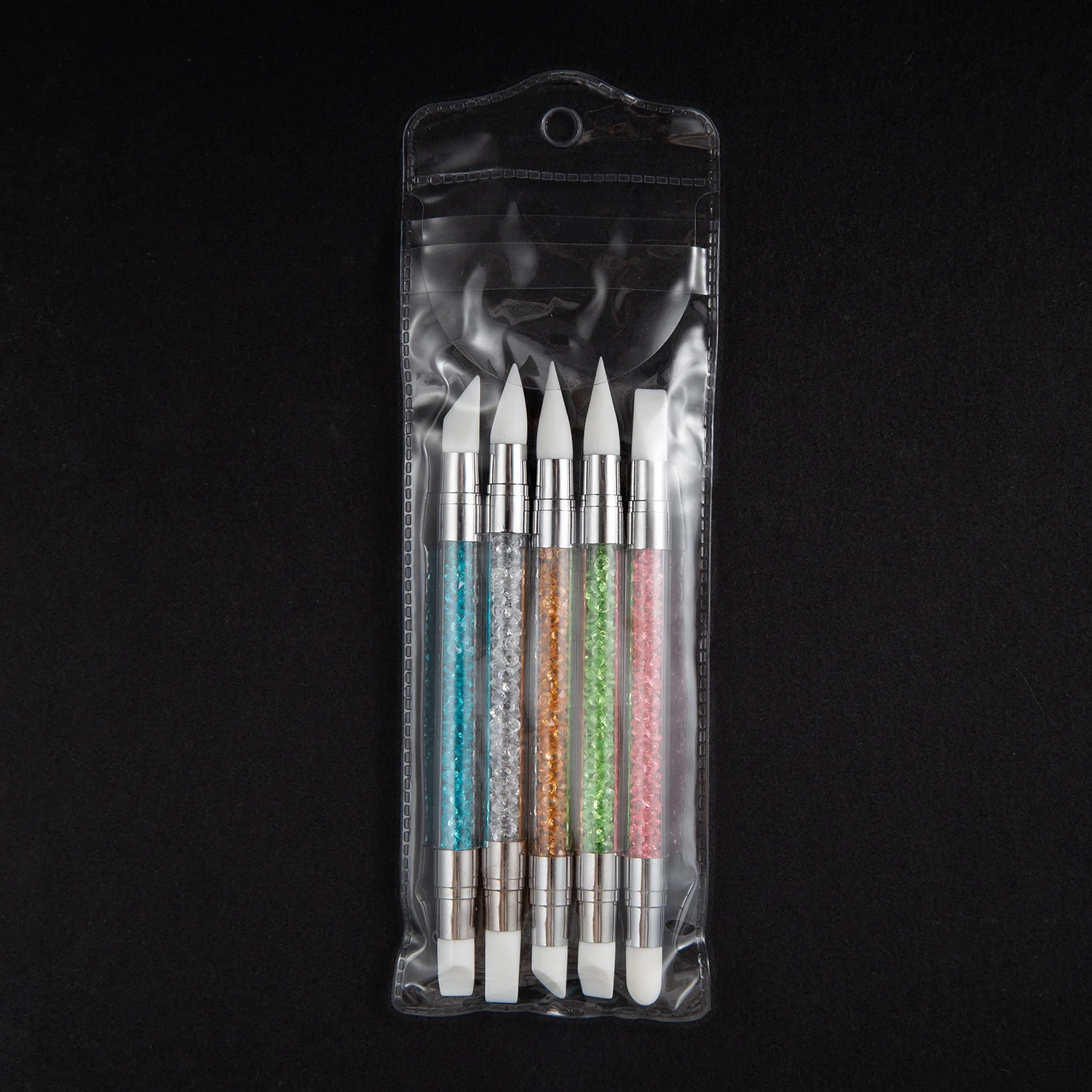 Nail Art Pen 5PCS Double Head Silicone Nail Art Embossing Pens 3D Flower Sculpting Tools with Adjustable Tips for Chrome Powder Application