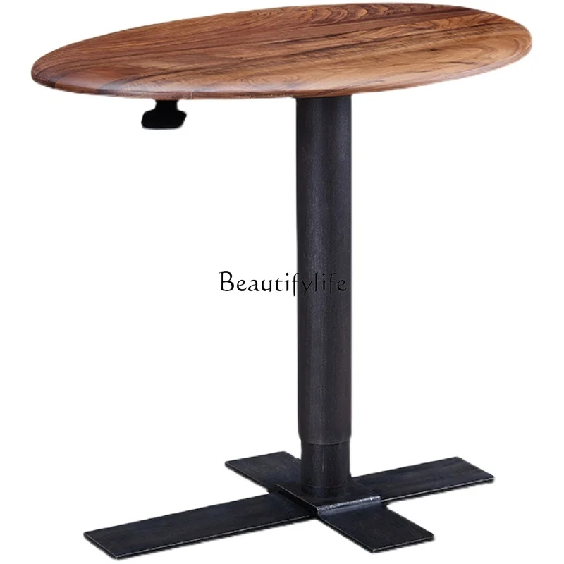 

Black Walnut Lifting Solid Wood Desk Mobile Workbench Sofa Bar Side Table