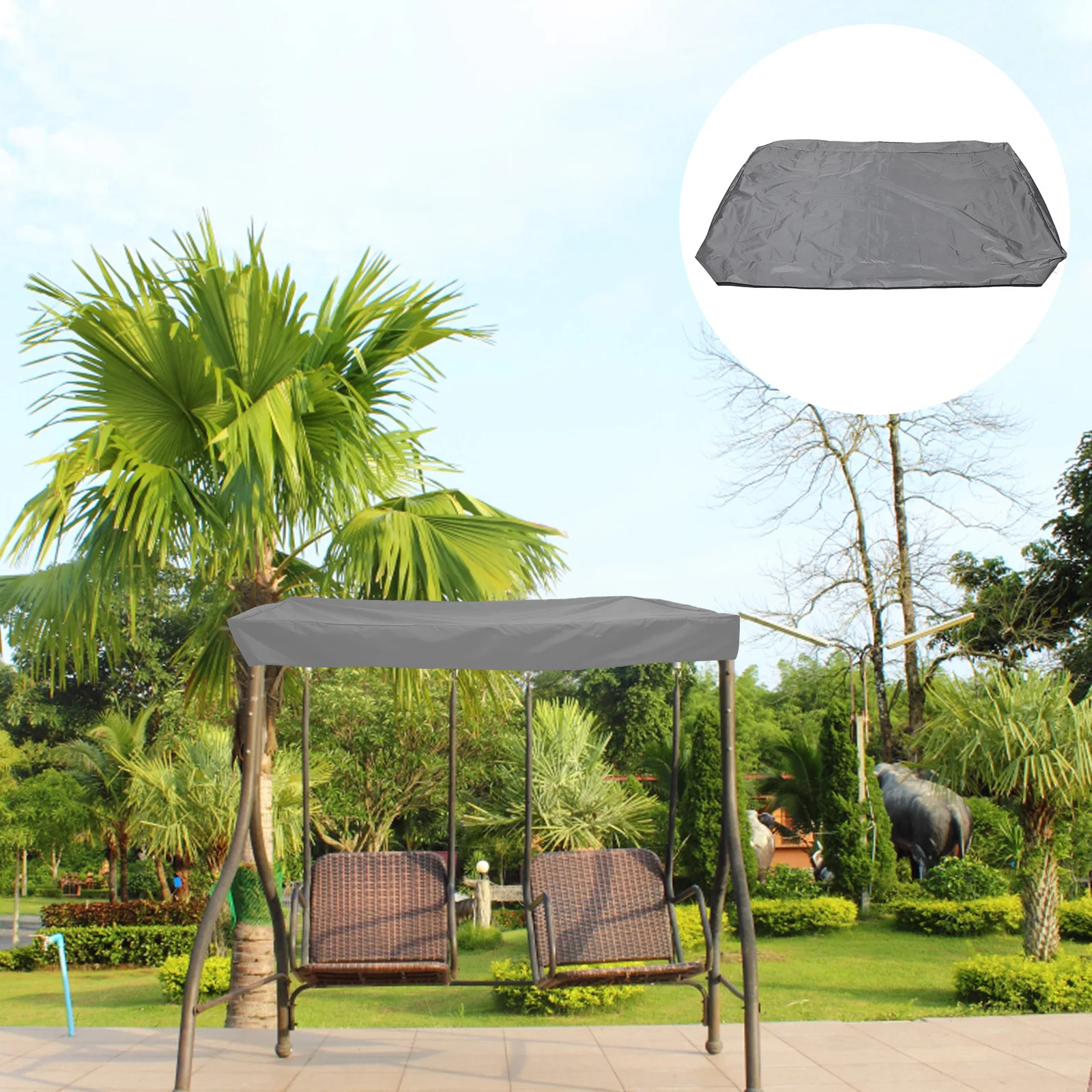 Oxford Cloth Outdoor Swing Canopy Cover Replacement Sunproof Protective Cover for Swing Chair Garden Patio Hammock
