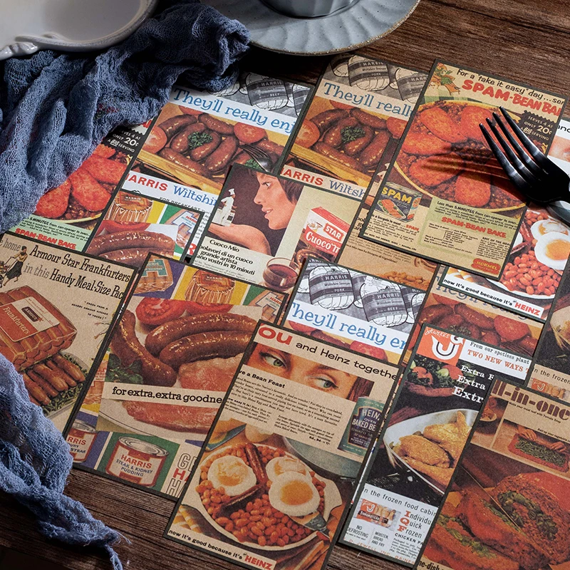 

20 Packs wholesale Gourmet themed dual material paper hand account paper decorative paper Gourmet Journey series 6 kinds