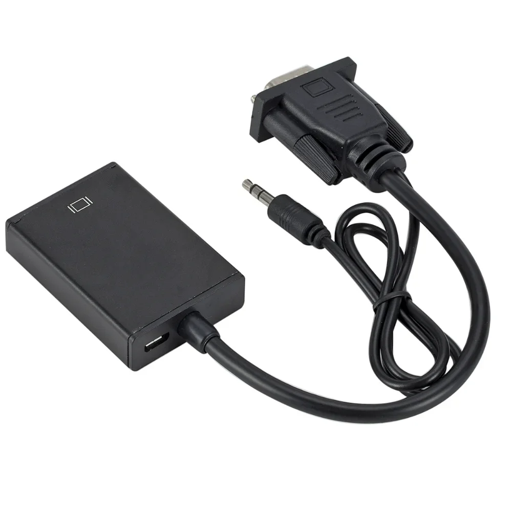 VGA to HDMI-compatible Converter Cable Full HD 1080P VGA to HDMI Cable Adapter W