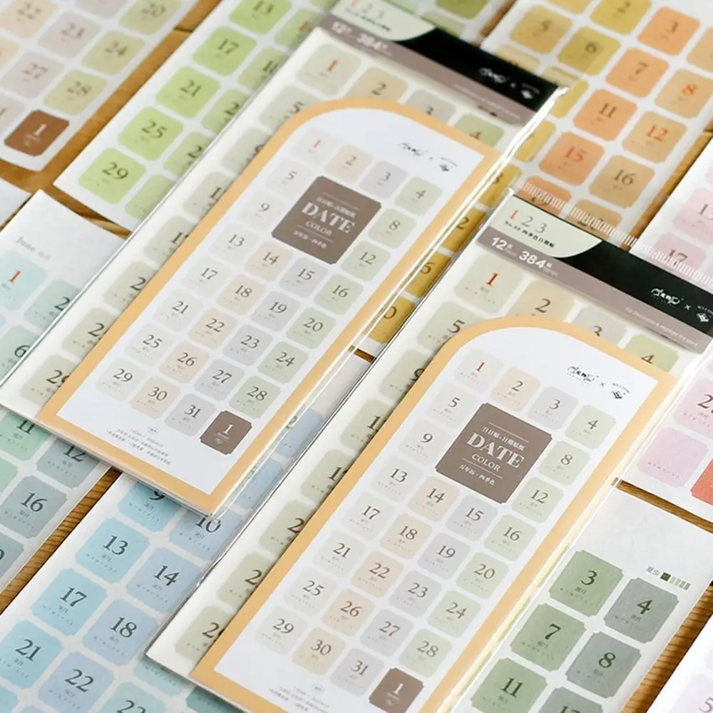 Forniture Scrapbooking Sticker Journal Number Date Label Decalcomanie Calendario Sticker Daily Plan Sticker 365 Giorni Data Stickers