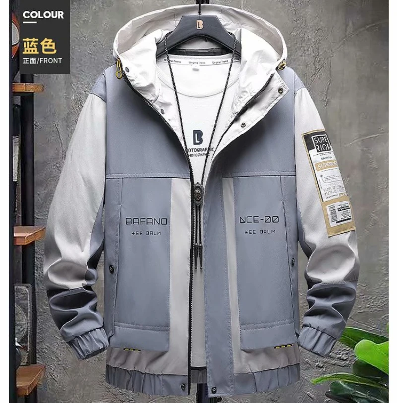 

High qaulity Fashion Mens Jacket Streetwear Autumn Winter Jacket Men Hoodie Outwear Coat Patchwork Letter Jackets Top thick