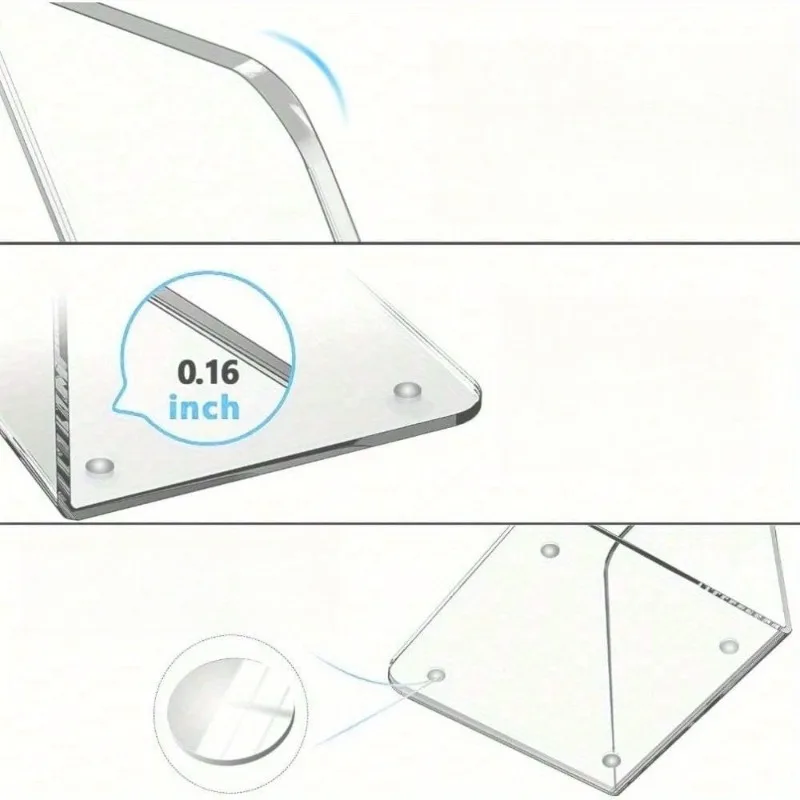 Clear Acrylic Bookends for Shelves Desktop Organizer Non-Slip Decorative Holder Perfect Storage Solution for Holiday Gifts
