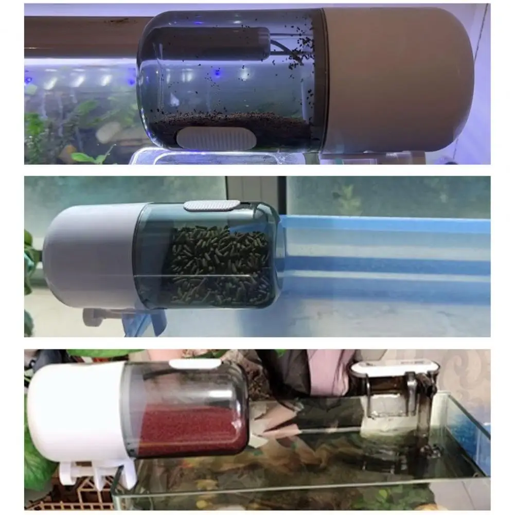 Practical Auto Fish Feeder Transparent Body Fish Feeder Moistureproof