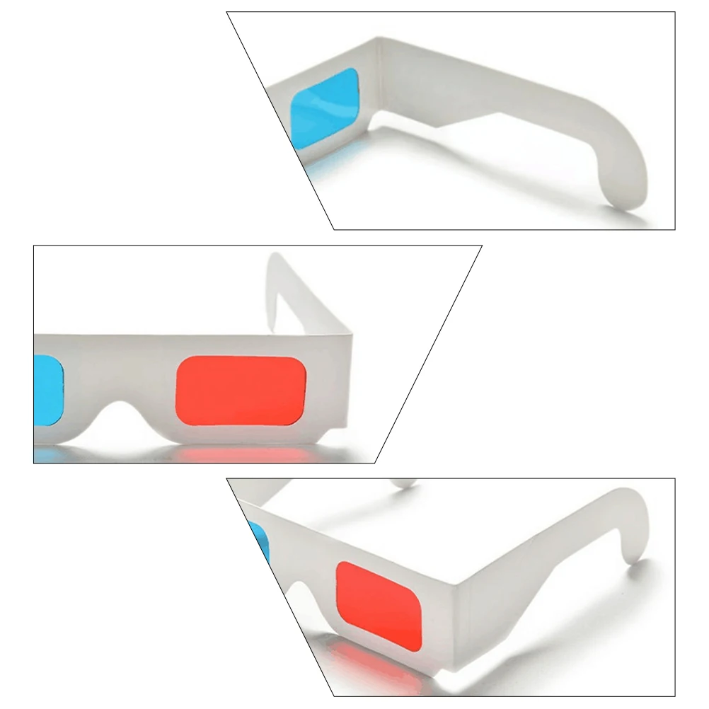 50pcs 3D Glasses Red and Cyan Anaglyph Eyeglass Cardboard Anaglyph 3d Glasses Red Cyan Cardboard 3d