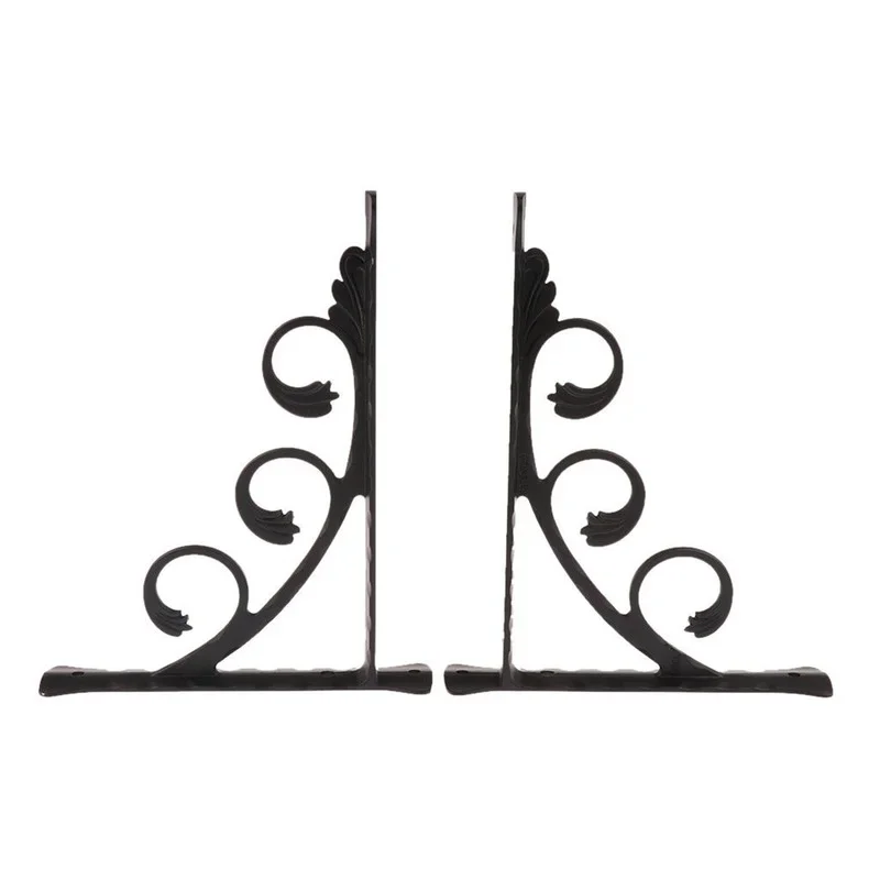 2pcs สีดํา/สีขาวอลูมิเนียมชั้นวาง L รูปร่างหนามุมรั้งชั้นวางมุมขวาสําหรับสินค้าเฟอร์นิเจอร์ 1