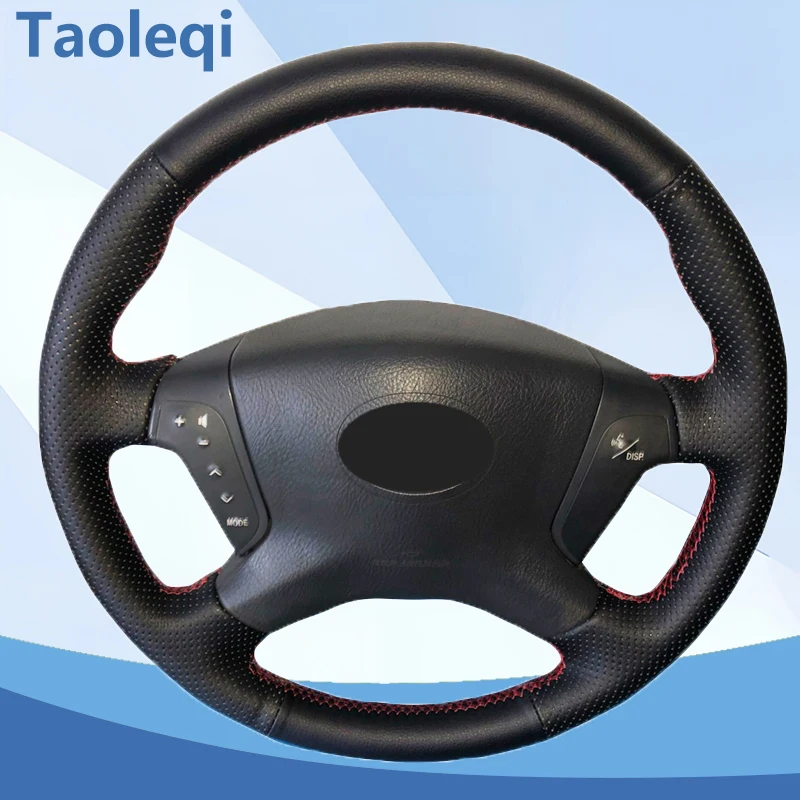 Car Steering Wheel Cover Car Steering Wheel Cover for Toyota Avensis 2003 2004 2005 2006 2007 Napa Leather Steering Wrap Hand Sewing Durable Black