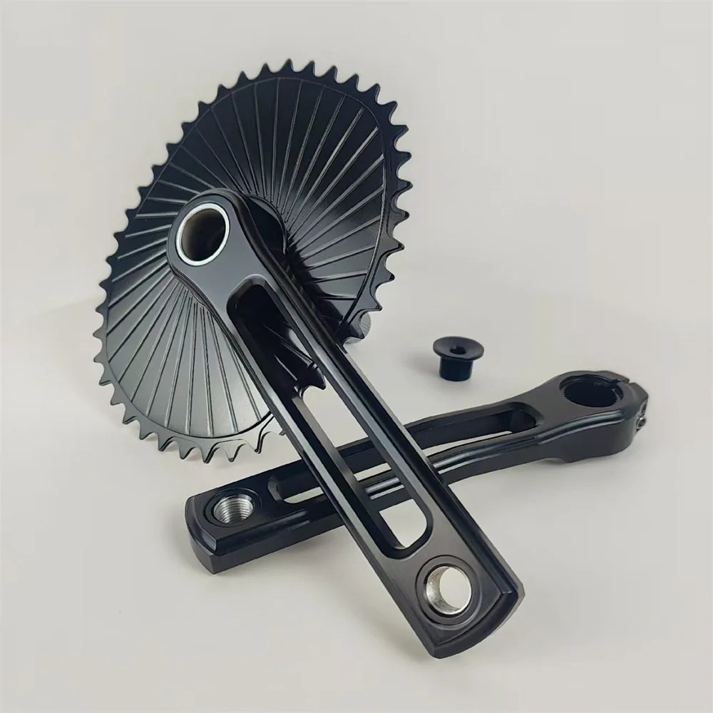 Fahrradkurbelgarnitur 170 mm ovales Kettenblatt 42T 52T MTB Rennrad Klappfahrrad universal für Brompton und für Shimano 24 mm Achse – Detail 1