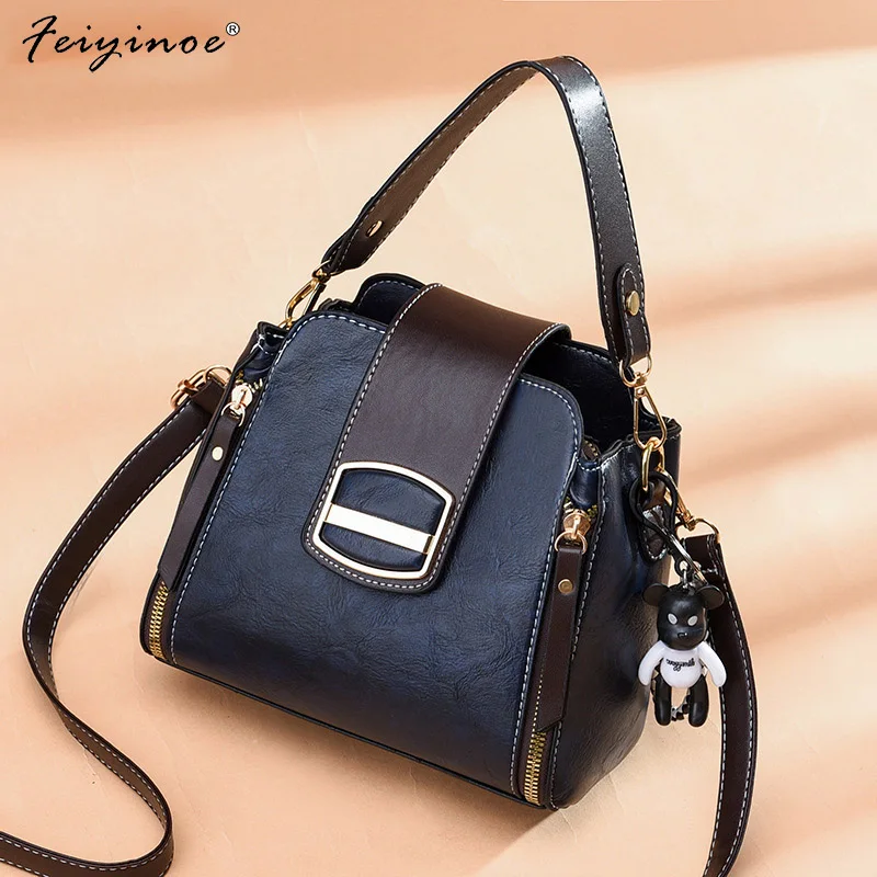 

2023 New Fashion Female Package Hand The Bill of Lading Shoulder Inclined Across Bag Bucket Han Edition Web Celebrity Female