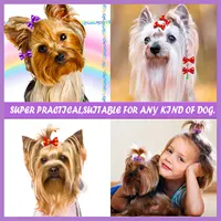 100PCS Pet Bowknots For Dogs and Cats Handmade Dog Bows With Rubber Bands Removable Dog Grooming Accessories Pet Supplies 2