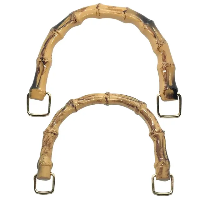 Manici Per Borse In Bamb&ugrave; - Set 6 Pezzi, 15.5 Cm, Con Fermagli A Forma Di D Per Fai Da Te