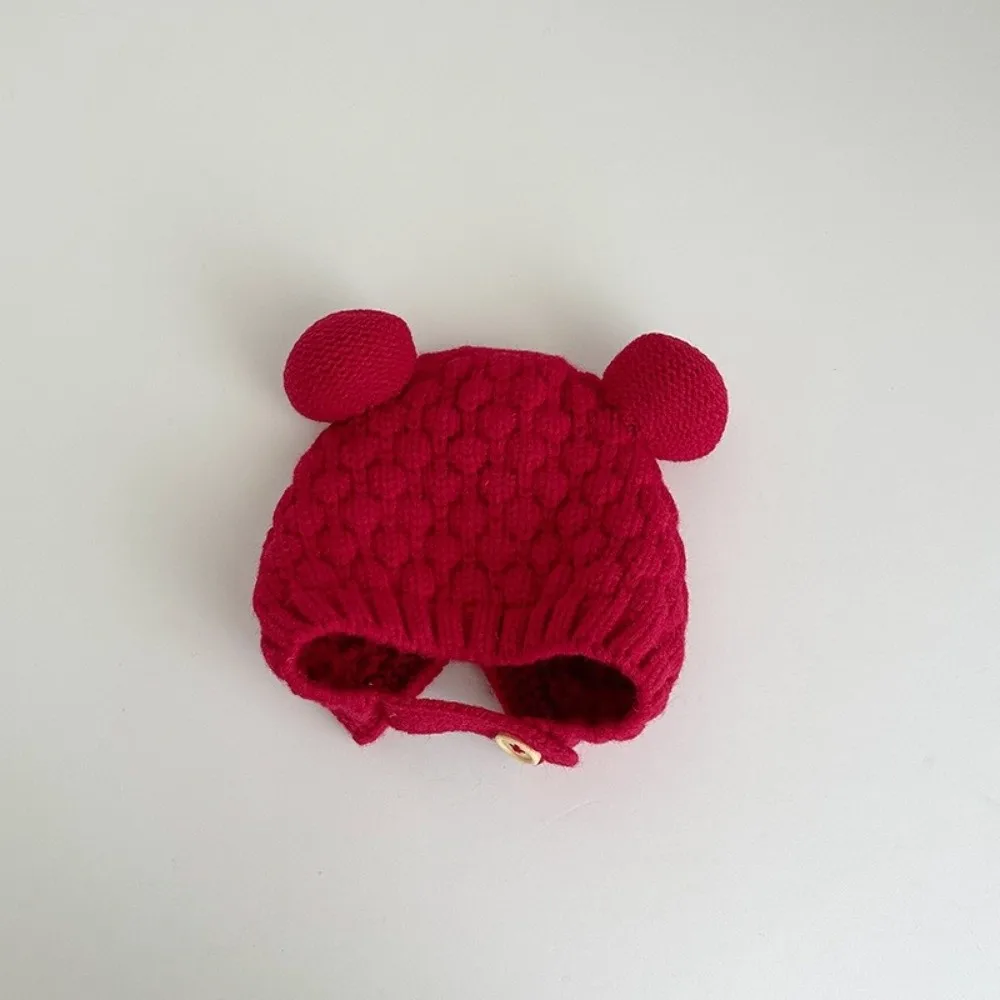 Warm Knitted Bear Windproof Beanie Hat for Kids