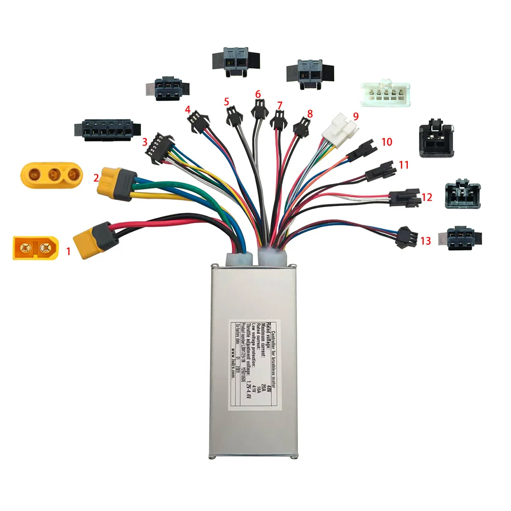 전기 자전거용 브러시리스 모터 컨트롤러 LSW1729-1M 48V 10A 전기 스쿠터 및 MTB용 디스플레이 속도 컨트롤러