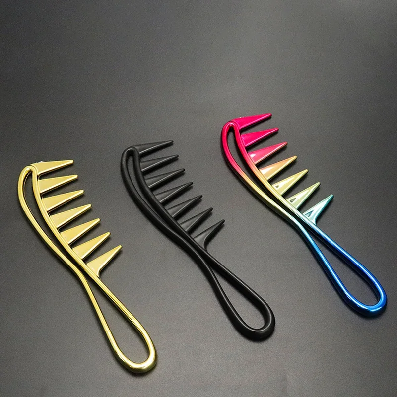 1pc salon exfoliating wide tooth hair comb professional men's oily hairstyle salon anti tangling comb Special for real hair wigs