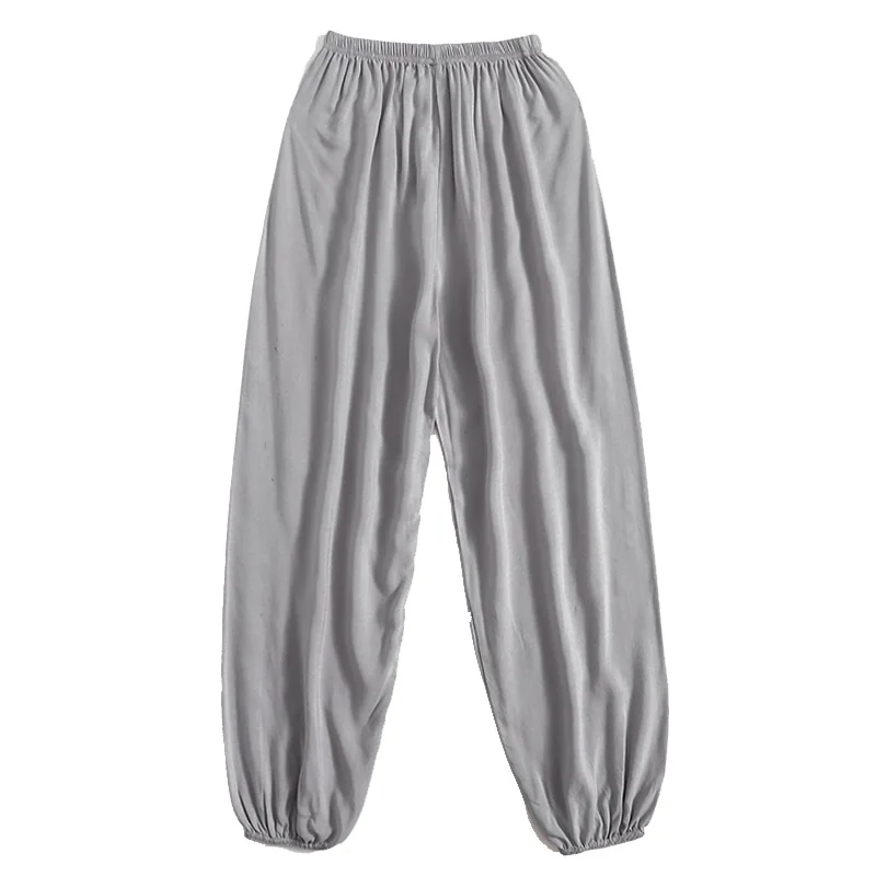 Women's summer loose and versatile trendy casual pants, wide leg sleeping pants, lantern pants, gray pants 2