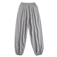 Women's summer loose and versatile trendy casual pants, wide leg sleeping pants, lantern pants, gray pants 2